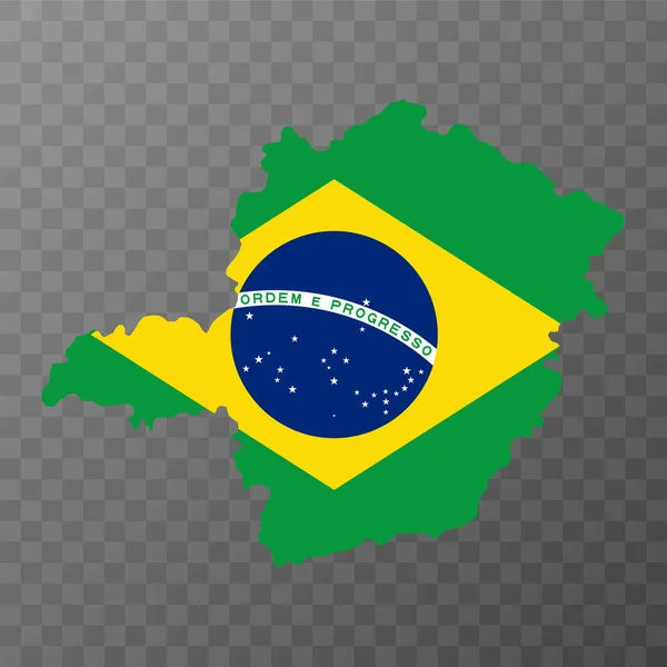 Karte Von Minas Gerais Bundesstaat Brasilien Vektorillustration — Stockvektor