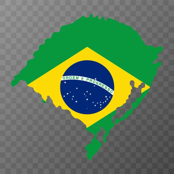 Rio Grande Sul Haritası Brezilya Eyaleti Vektör Llüstrasyonu — Stok Vektör