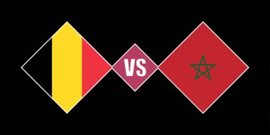 Belgium vs Morocco flag concept. Vector illustration.