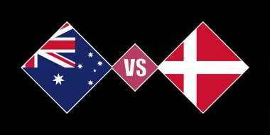 Australia vs Denmark flag concept. Vector illustration.