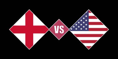 England vs USA flag concept. Vector illustration.