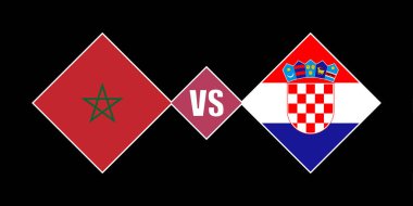 Morocco vs Croatia flag concept. Vector illustration.