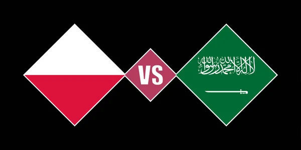Poland Saudi Arabia Flag Concept Vector Illustration — Vetor de Stock
