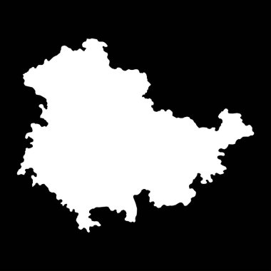 Thüringen eyalet haritası. Vektör illüstrasyonu.