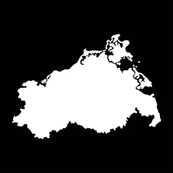Mecklenburg Vorpommern Eyalet Haritası Vektör Illüstrasyonu — Stok Vektör