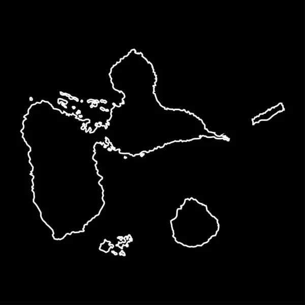 Мапа Островів Гваделупа Регіон Франції Приклад Вектора — стоковий вектор
