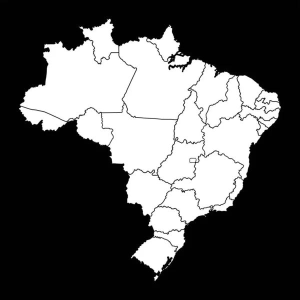 ブラジルの州と地図 ベクターイラスト — ストックベクタ