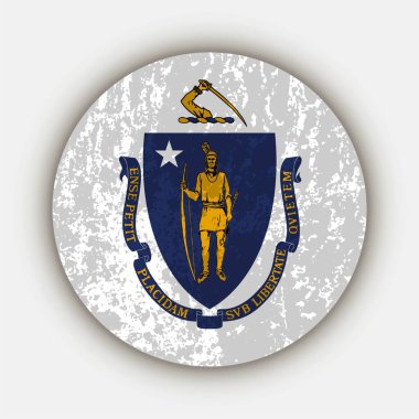 Massachusetts state flag. Vector illustration.