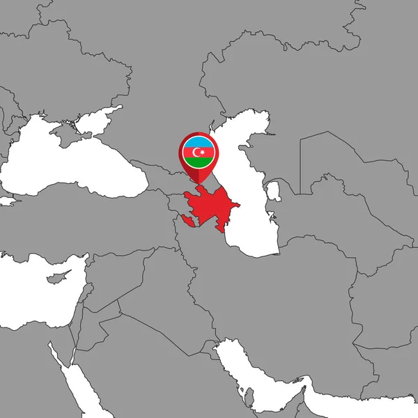 Pin Map Azerbaijan Flag World Map Векторная Иллюстрация — стоковый вектор
