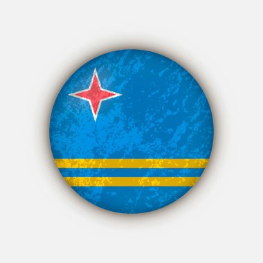 Taşralı Aruba. Aruba bayrağı. Vektör illüstrasyonu.