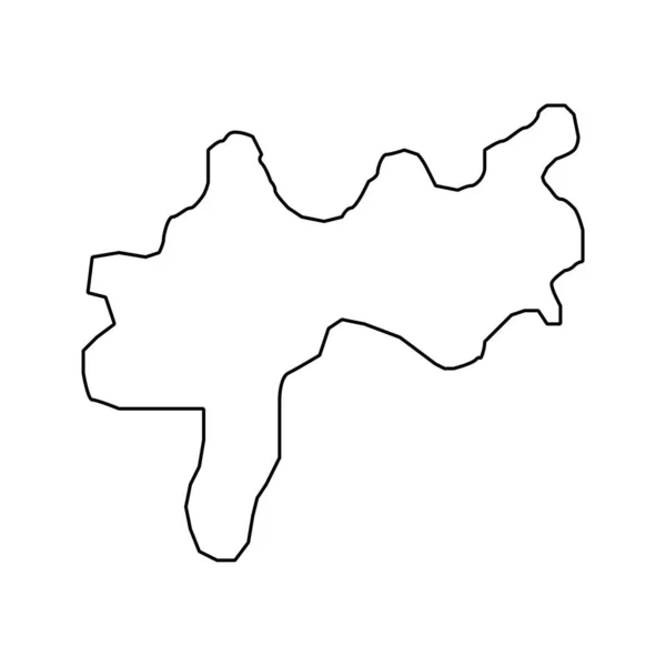 巴塞尔 斯塔特地图 瑞士州 矢量说明 — 图库矢量图片