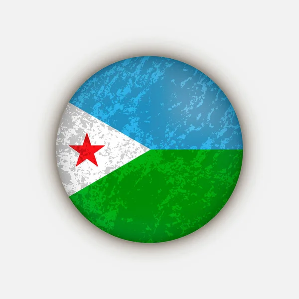 País Djibouti Bandera Yibuti Ilustración Vectorial — Vector de stock