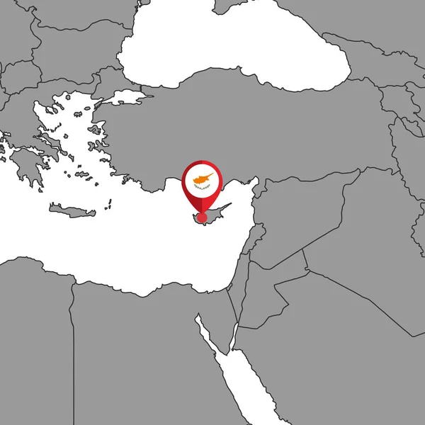 Pin Map Cyprus Flag World Map Векторная Иллюстрация — стоковый вектор