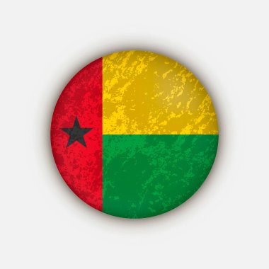 Kır Gine-Bissau. Gine-Bissau bayrağı. Vektör illüstrasyonu.