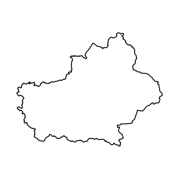 Carte Région Autonome Ouïghoure Xinjiang Divisions Administratives Chine Illustration Vectorielle — Image vectorielle