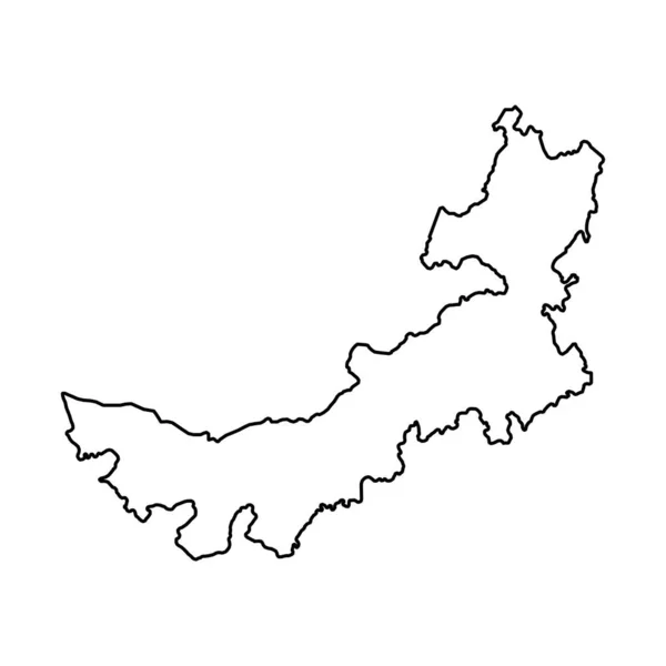 内モンゴル自治区の地図 中国の行政部門 ベクターイラスト — ストックベクタ