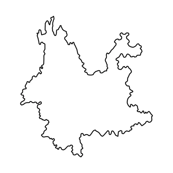 Карта Провінції Юньнань Адміністративний Поділ Китаю Приклад Вектора — стоковий вектор