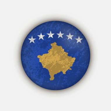 Ülke Kosova. Kosova bayrağı. Vektör illüstrasyonu.