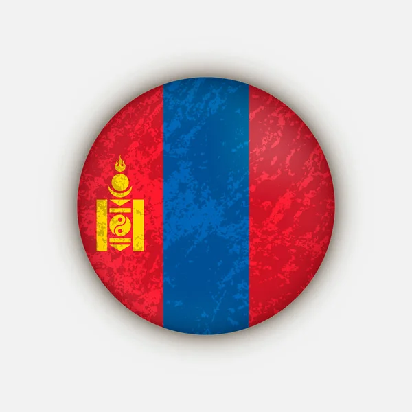 Wiejska Mongolia Flaga Mongolii Ilustracja Wektora — Wektor stockowy