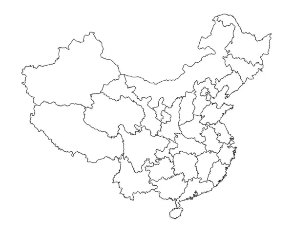 China Mapa Con Divisiones Administrativas Ilustración Vectorial — Vector de stock