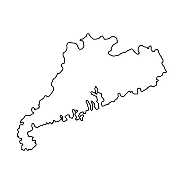 Карта Провинции Гуандун Административное Деление Китая Векторная Иллюстрация — стоковый вектор