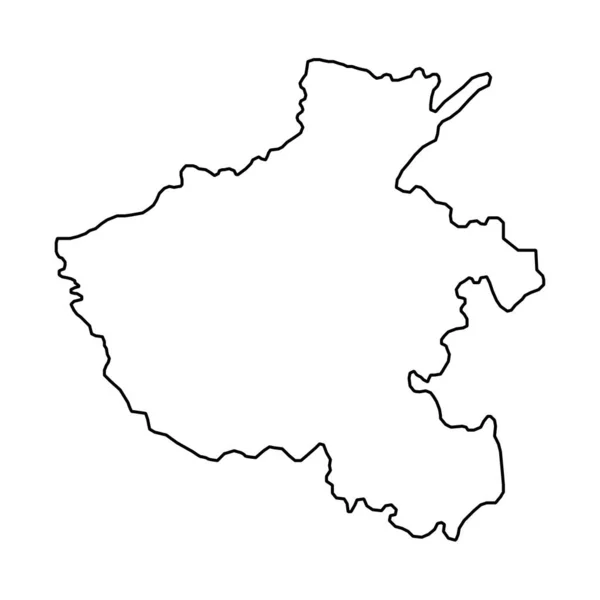 Mapa Provincie Henan Správní Divize Číny Vektorová Ilustrace — Stockový vektor