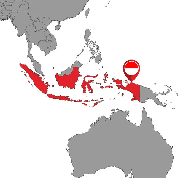 인도네시아 국기가 그려진 지도입니다 일러스트 — 스톡 벡터