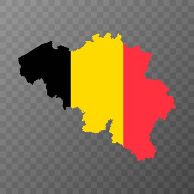 Taşralı Belçika haritası. Vektör illüstrasyonu.