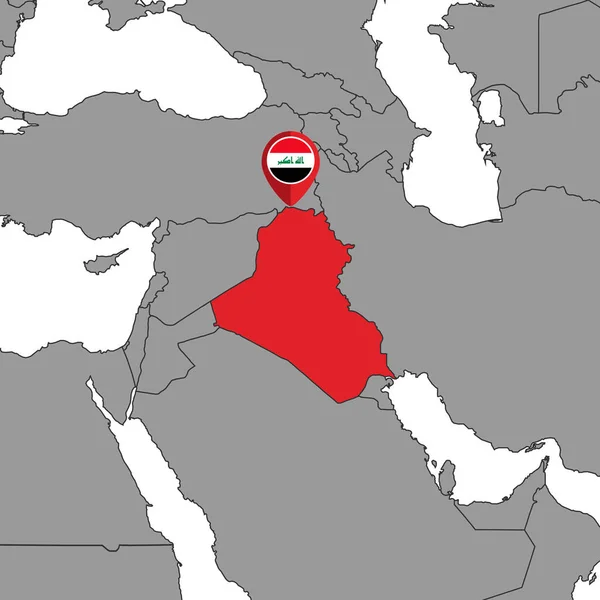 Mapa Iráckou Vlajkou Mapě Světa Vektorová Ilustrace — Stockový vektor