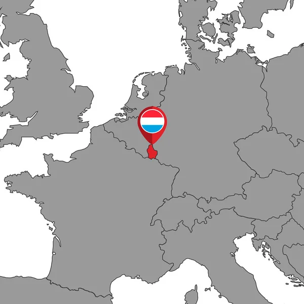 Pin Map Luxembourg Flag World Map Inglês Ilustração Vetorial — Vetor de Stock