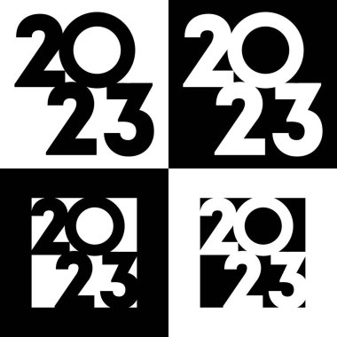 Mutlu yıllar 2023 afişi. Vektör illüstrasyonu.