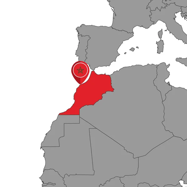 Pin Map Morocco Flag World Map Векторная Иллюстрация — стоковый вектор