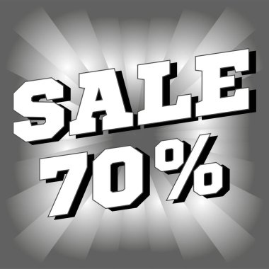 Pankartta% 70 indirim var. Vektör illüstrasyonu.