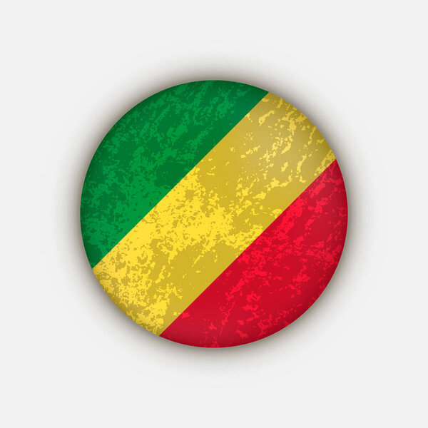 Country Republic of the Congo. Republic of the Congo flag. Vector illustration.