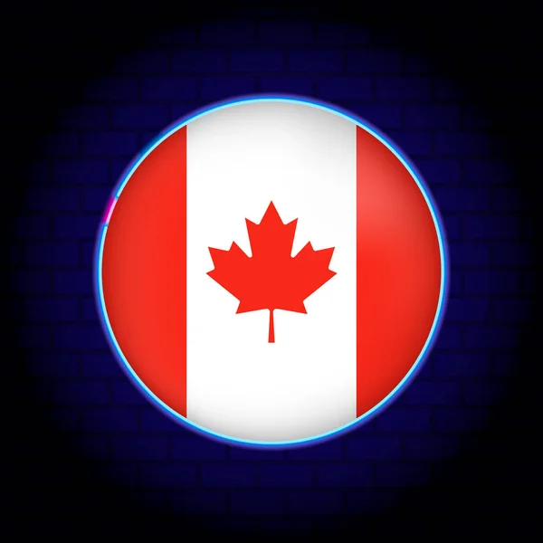 カナダのネオン旗 ベクターイラスト — ストックベクタ