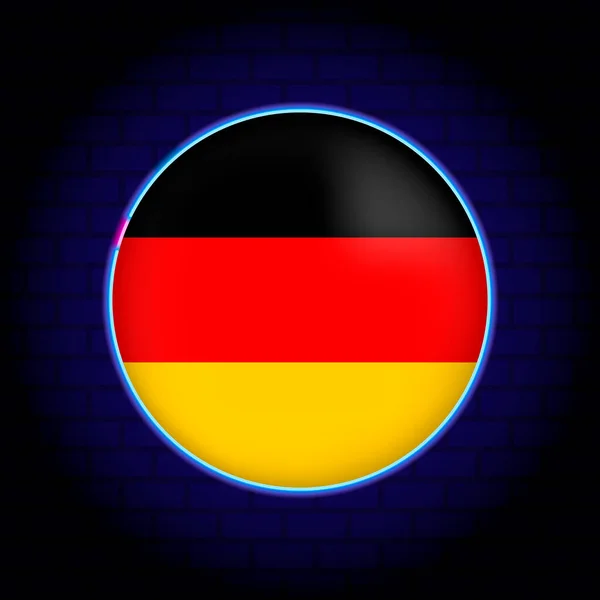 Neon Duitsland Vlag Vectorillustratie — Stockvector