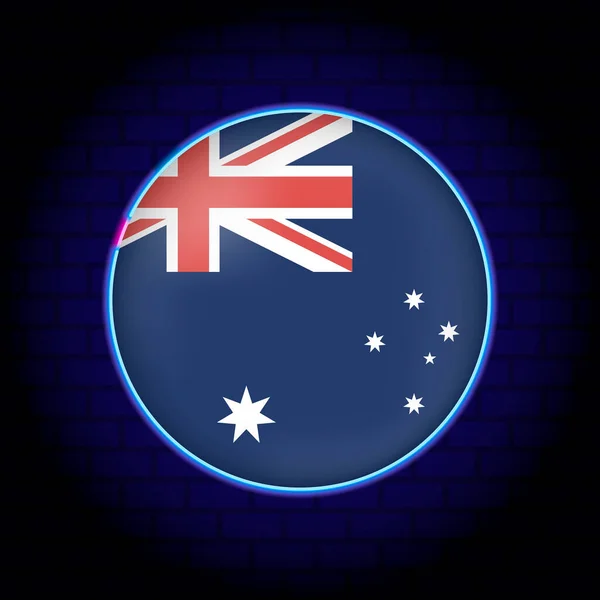 Neonfarbene Australien Flagge Vektorillustration — Stockvektor