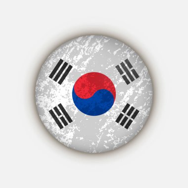 Güney Kore. Güney Kore bayrağı. Vektör illüstrasyonu.