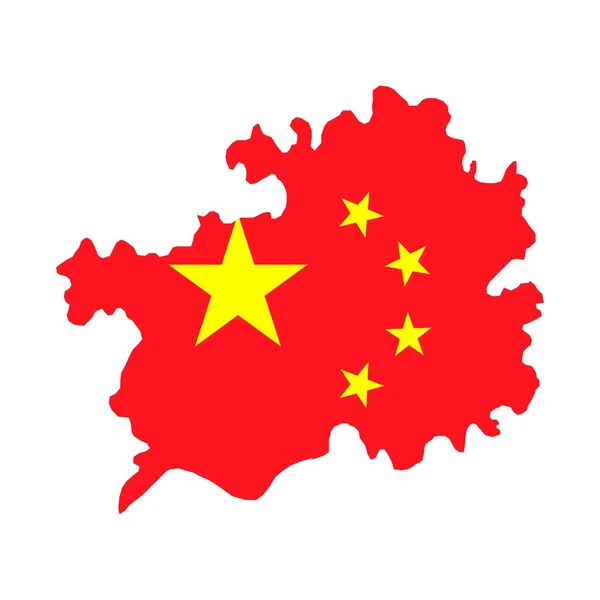 Mapa Provincie Guizhou Správní Divize Číny Vektorová Ilustrace — Stockový vektor