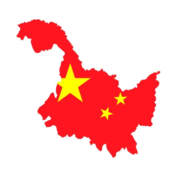 Χάρτης Επαρχίας Heilongjiang Διοικητικές Διαιρέσεις Της Κίνας Εικονογράφηση Διανύσματος — Διανυσματικό Αρχείο