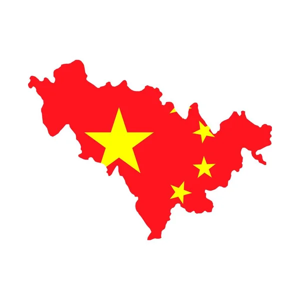 Jilin Provincia Mapa Divisiones Administrativas China Ilustración Vectorial — Vector de stock