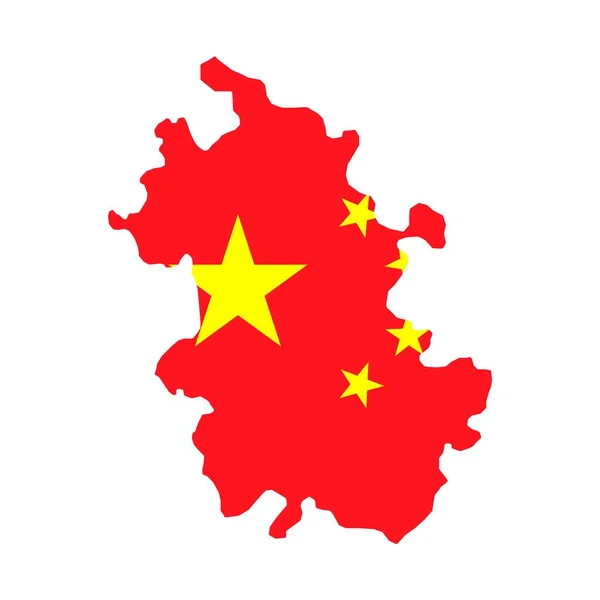 Mapa Província Anhui Divisões Administrativas China Ilustração Vetorial —  Vetores de Stock