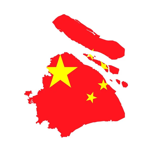 上海市の地図 中国の行政部門 ベクターイラスト — ストックベクタ