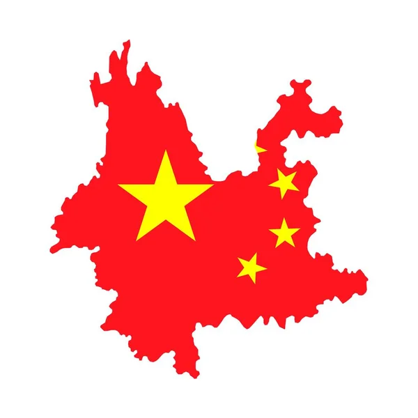 Mapa Provincie Yunnan Správní Divize Číny Vektorová Ilustrace — Stockový vektor