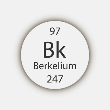 Berkelium symbol. Chemical element of the periodic table. Vector illustration.