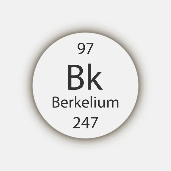 Berkelium Symbol Chemical Element Periodic Table Vector Illustration — Stok Vektör