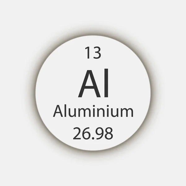 Aluminium Symbol Chemical Element Periodic Table Vector Illustration — 스톡 벡터