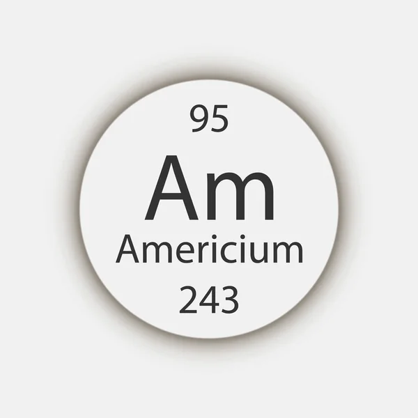 Americium Symbol Chemical Element Periodic Table Vector Illustration — Stock Vector