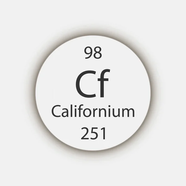 Californium Symbol Chemical Element Periodic Table Vector Illustration — Stock Vector