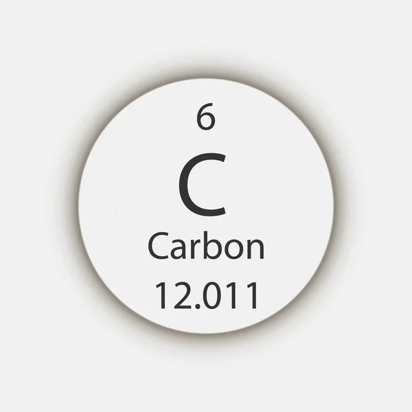 Carbon Symbol Chemical Element Periodic Table Vector Illustration — Stock Vector